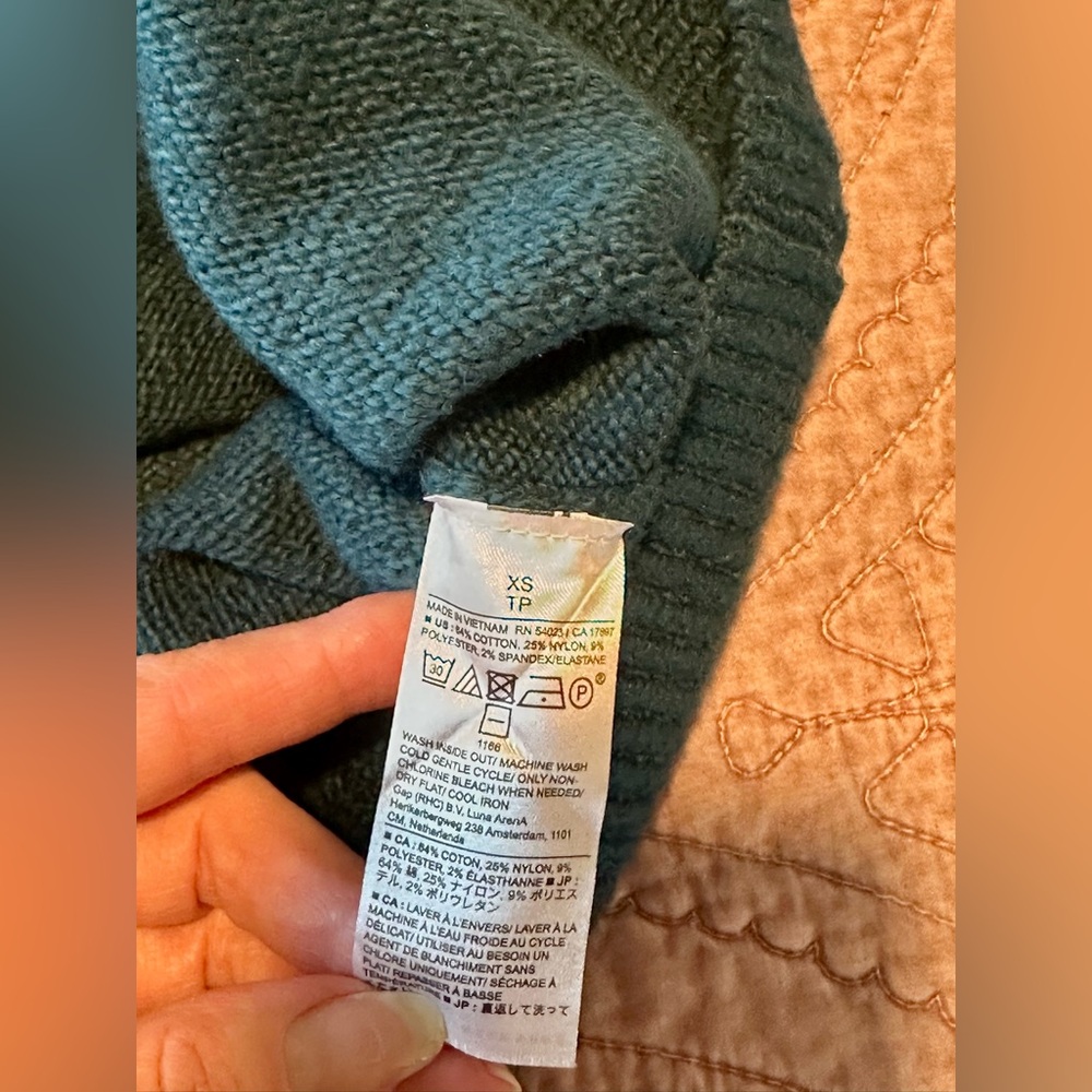 XS green blue Banana Republic crew neck sweater - Picture 10 of 12